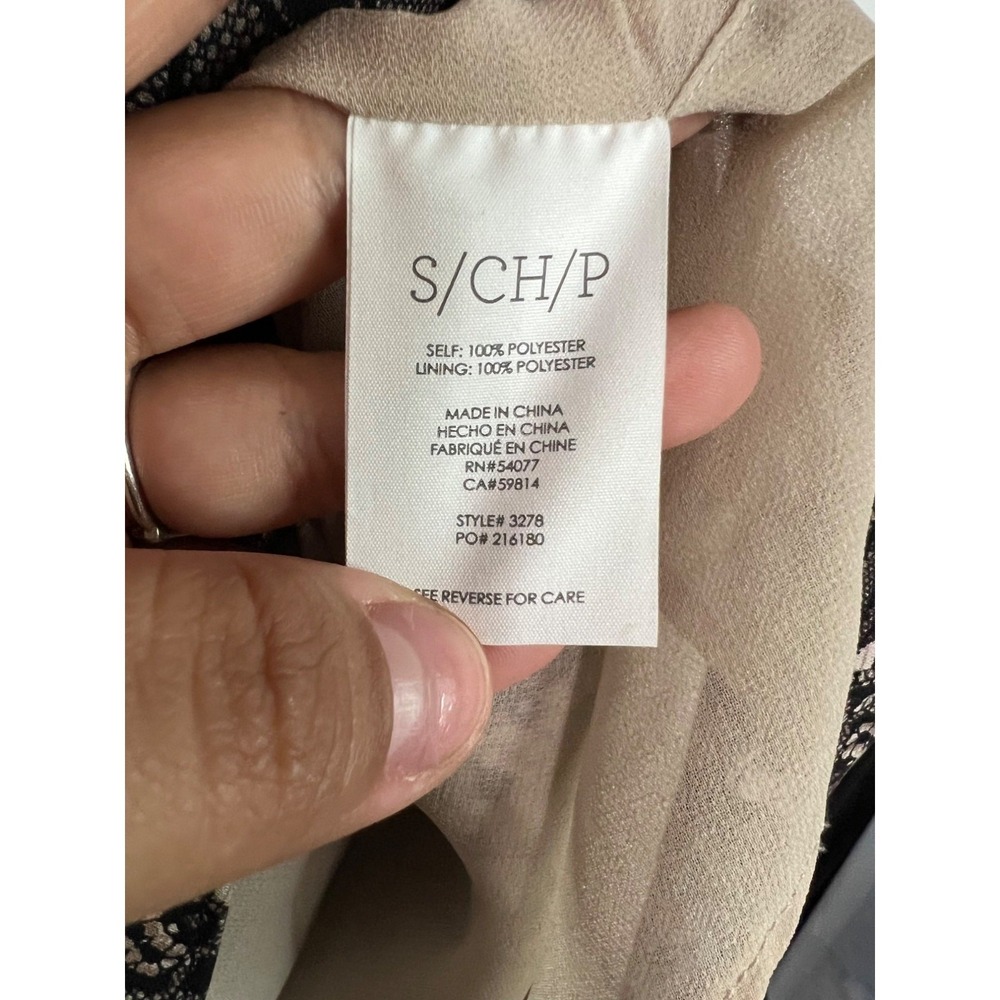 Cabi #3278 Black Lace Print Monaco Cami Black Nude Beige Size S - Picture 7 of 8